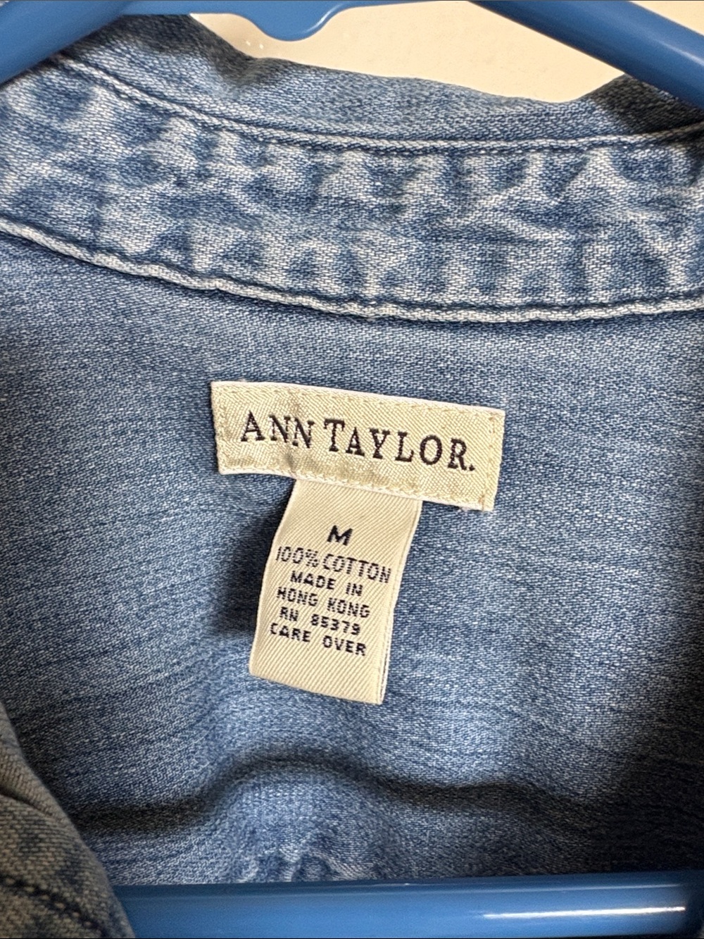 Ann Taylor Light Blue Denim Button-Up Shirt - Picture 2 of 3